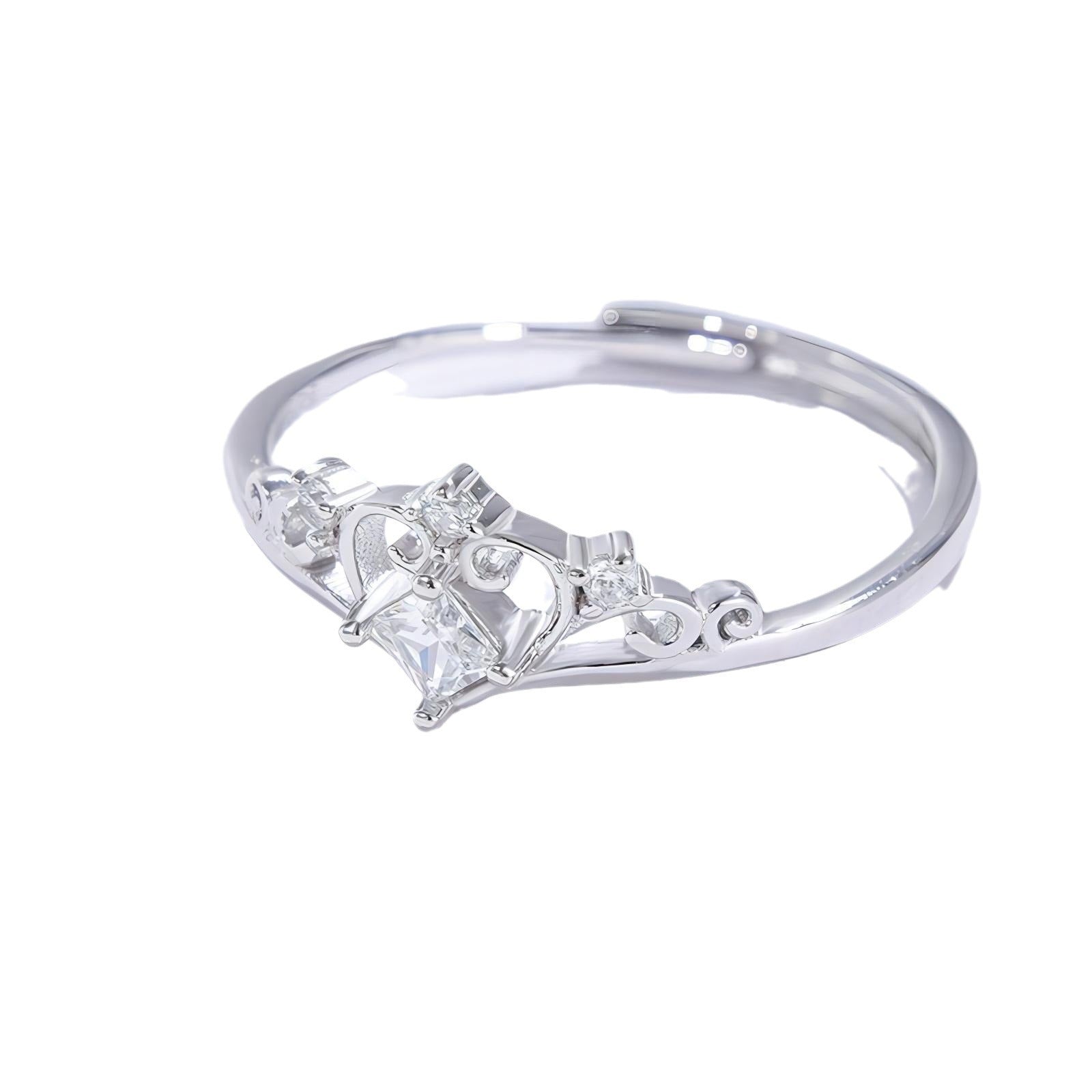 Adjustable Crown Ring Women Fashion Jewelry