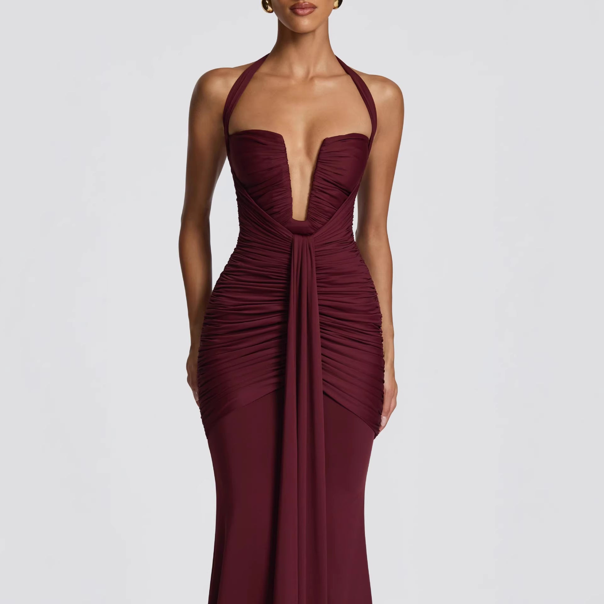 Elegant Backless Halter Neck Bodycon Dress