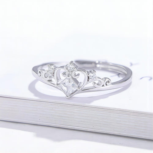 Adjustable Crown Ring Women Fashion Jewelry