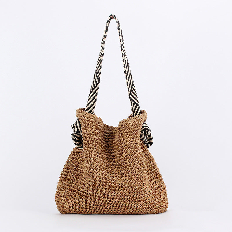 Korean Style Paper Rope Woven Shoulder Bag
