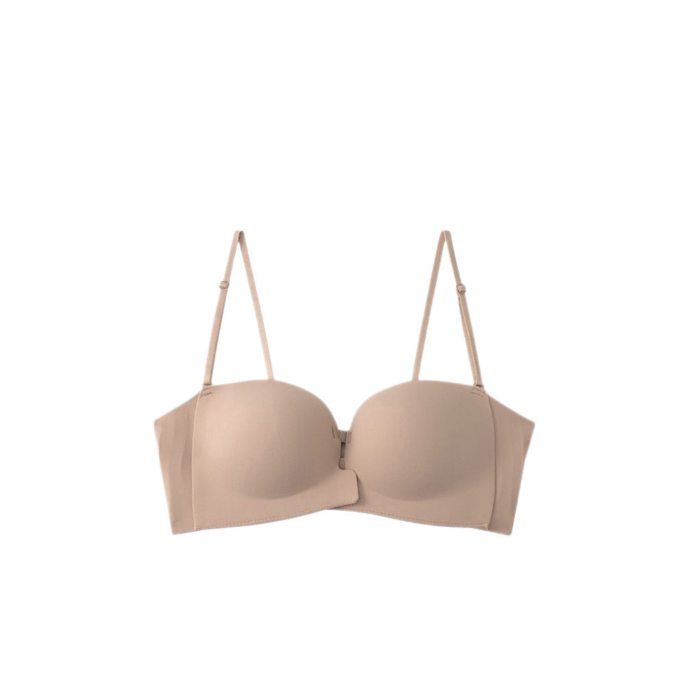 Front Clasp Strapless Invisible Push Up Bra