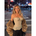 Womens Sequined Tube Top with Built-in Bra