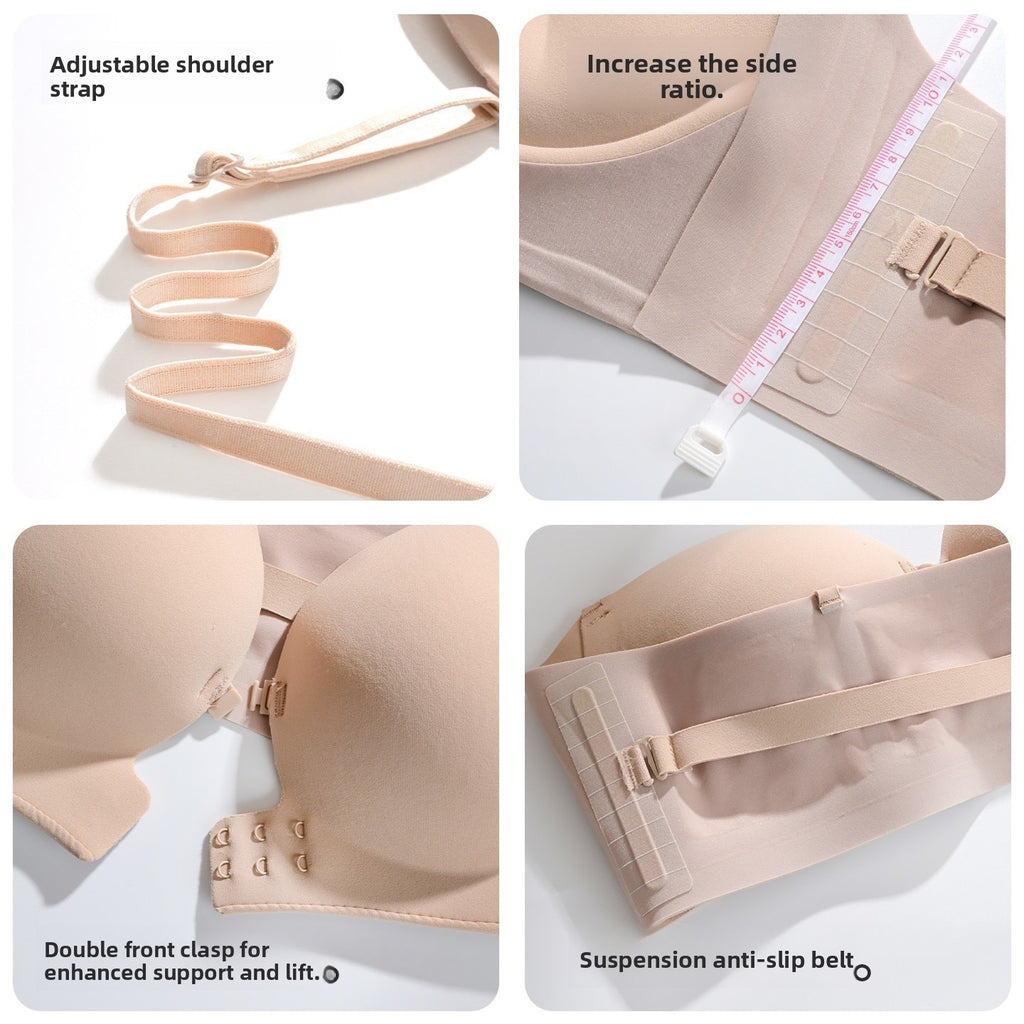 Front Clasp Strapless Invisible Push Up Bra